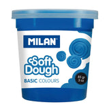 Milan Soft Dough pack of 10 vibrant, wheat-based modelling colours, ideal for creative crafting and easy storage with stackable cans.