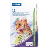 Vibrant set of 13 water-soluble wood-free colored pencils for artists, perfect for blending and creating watercolor effects.