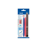 Milan P1 School Stationery Pack featuring 6 vibrant pieces including pencils, eraser, sharpener, and markers for creative students.