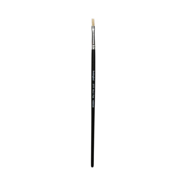 Flat paint brush measuring 4mm with hog hair bristles, ideal for versatile painting techniques across various mediums.