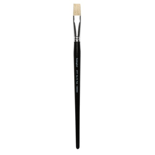 Bockingford Paint Brush 2777 Flat Size 16 with 15mm hog hair bristles, ideal for precision in various painting mediums.