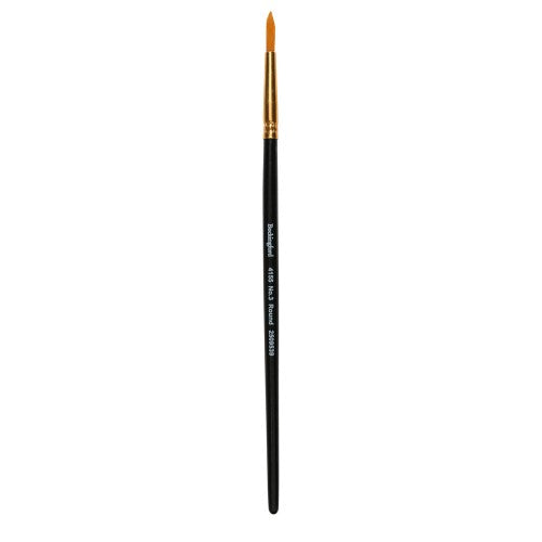 Bockingford Paint Brush 4155, size 3, features a tapered 4mm head and a black lacquered handle for precision and comfort.