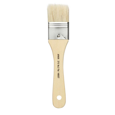 Artworx 2713 Flat Paint Brush Size 2, 40mm wide, ideal for covering large areas with hog hair bristles for various paint mediums.