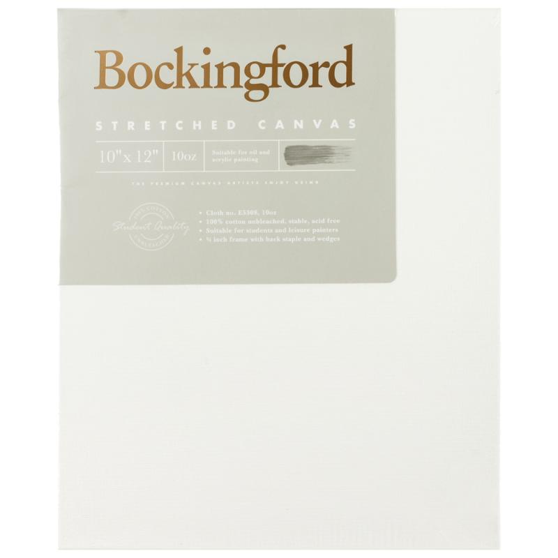 Bockingford 10x12 inch canvas, 3/4 inch heavy-weight frame, ideal for acrylic, oil, and airbrush painting projects.