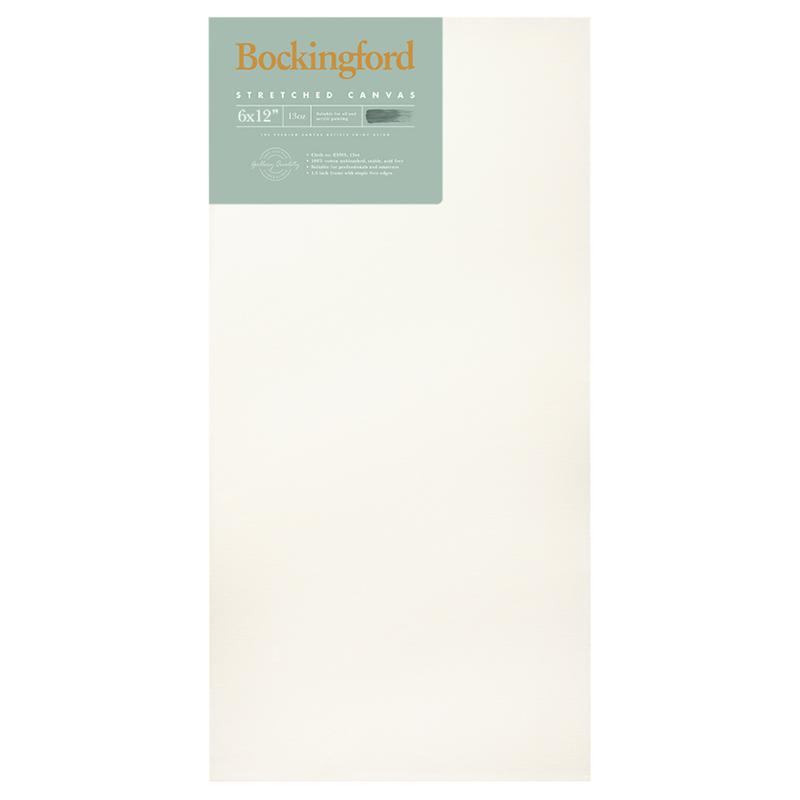 Bockingford 6x12 inch canvas with 1.5 inch frame, triple gesso primed, perfect for acrylic, oil, and airbrush painting.