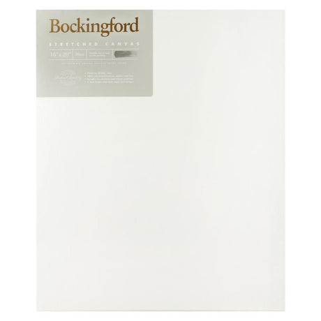 Bockingford Canvas 16x20" on a sturdy 3/4 inch frame, perfect for acrylic, oil, and airbrush painting.