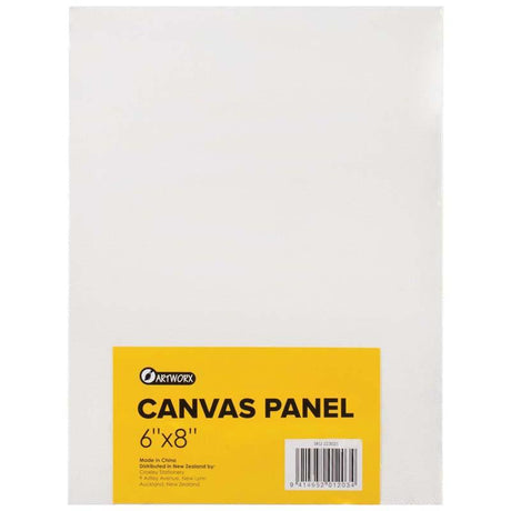 Artworx Canvas Panel 6"x8", 280g acrylic primed cotton, perfect for vibrant acrylic and oil paintings, with sturdy backing.