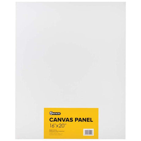 Artworx 16"x20" canvas panel, 100% cotton, acrylic-primed with durable 3mm backing, perfect for vibrant artwork.