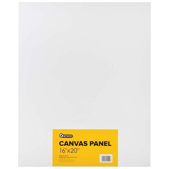 Artworx 16"x20" canvas panel, 100% cotton, acrylic-primed with durable 3mm backing, perfect for vibrant artwork.