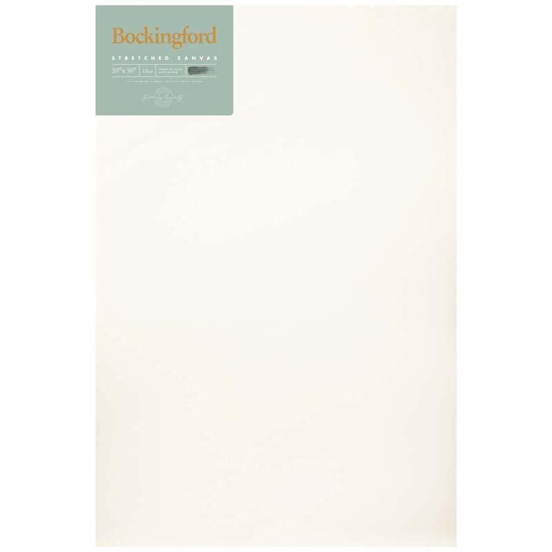 Bockingford 20x30" canvas stretched over a 1.5" frame, triple primed for durability, perfect for all painting mediums.