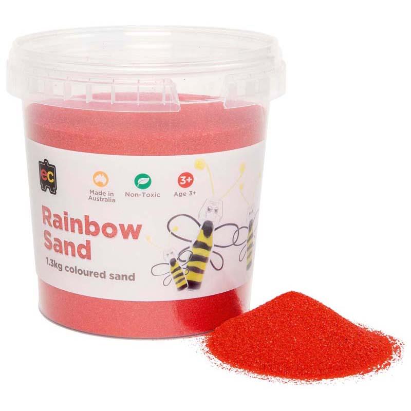 Vibrant 1.3kg red sand for creative play, arts, and sensory activities, safe for kids and perfect for projects.