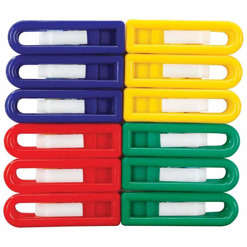 Brightly colored EC Pegs Plastic Painting pack with 12 durable pegs for hanging art and crafts securely as they dry.