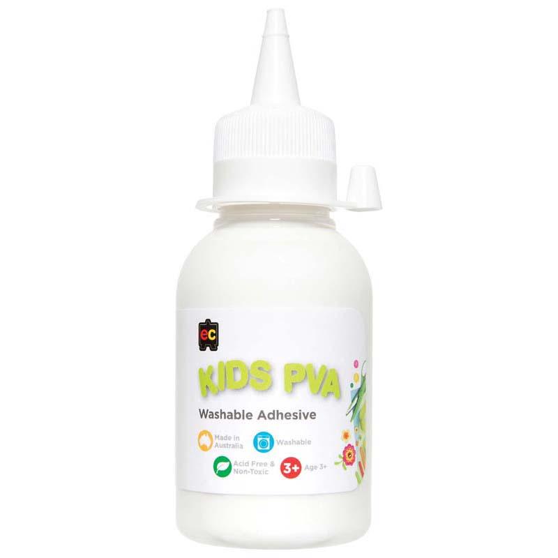 Kids washable PVA glue in a 125ml bottle, perfect for safe and mess-free arts and crafts projects.