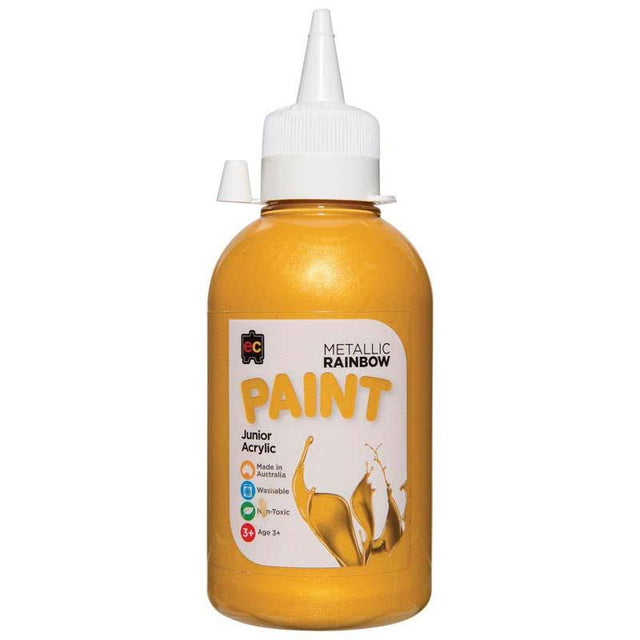 Vibrant 250ml EC Paint Rainbow Acrylic Gold, perfect for creating eye-catching artwork with a fast-drying, non-toxic formula.