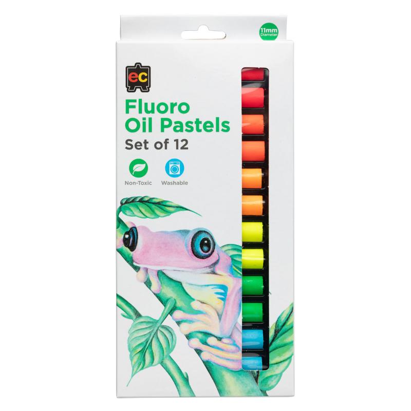 Vibrant 12-pack of non-toxic jumbo oil pastels in assorted colors for smooth blending and artistic creativity.