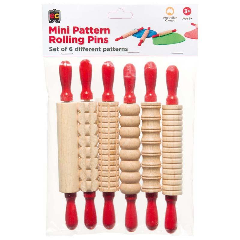 EC Mini Pattern Rolling Pins Pack 6