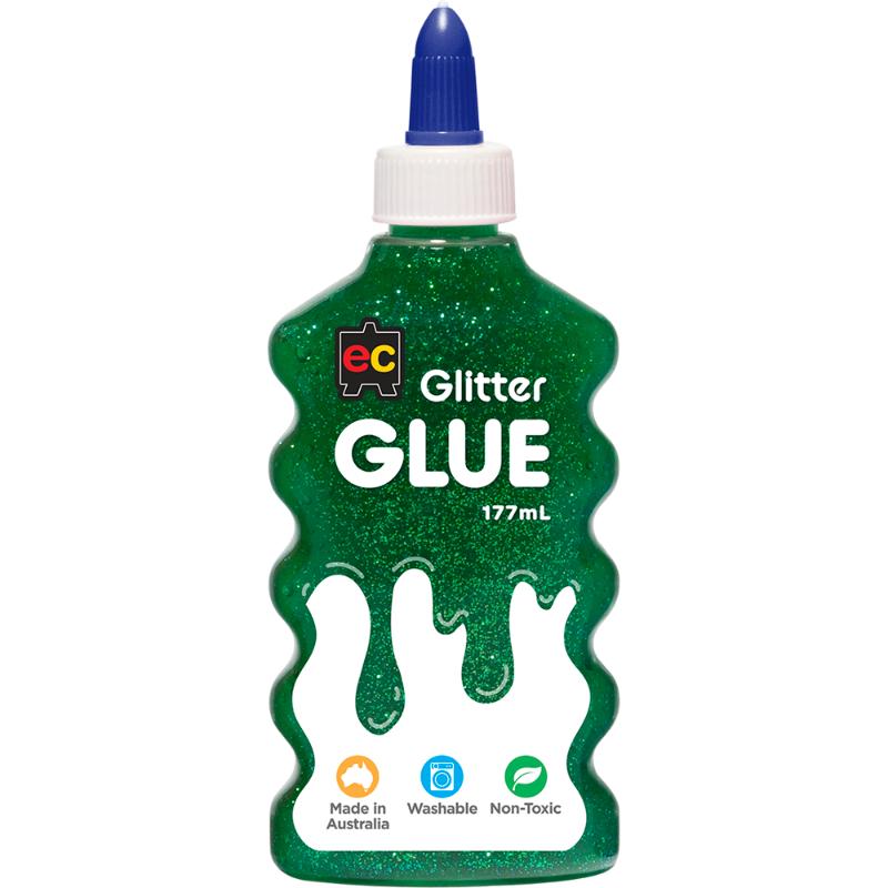 EC Glitter Glue 177ml Green