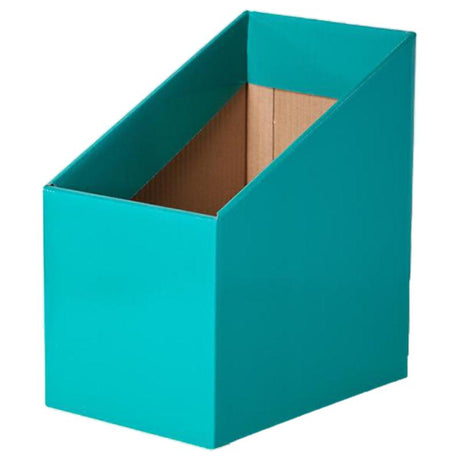 Turquoise storage box set of 5, perfect for organizing books and materials in classrooms and homes.