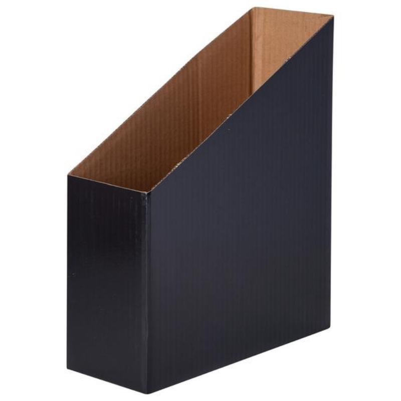 Black magazine storage boxes designed for organizing magazines and documents, ideal for home, office, or classroom use. Pack of 5.
