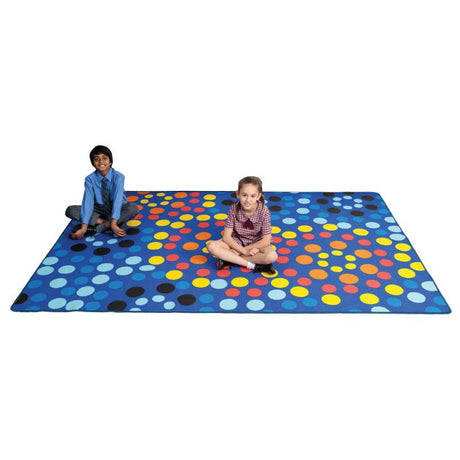 Vibrant Elizabeth Richards Mosaic Sky Rug, 2mx3m, with a night sky design and non-slip backing for classrooms and cozy settings.