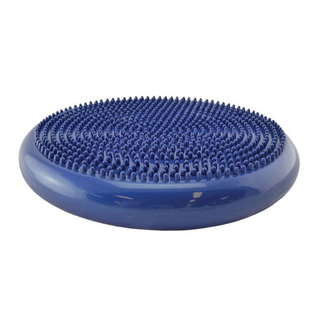 Vibrant blue spiky cushion for kids, promoting posture, focus, and core strength through playful interaction.