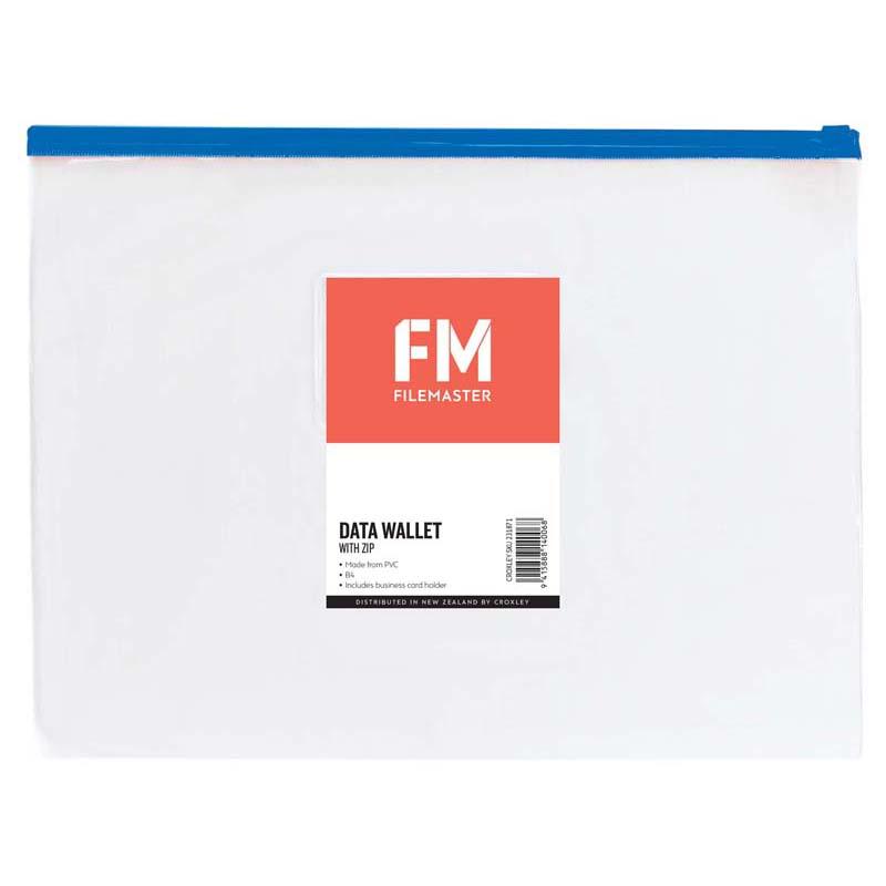 FM Data Wallet B4 Clear PVC With Zip