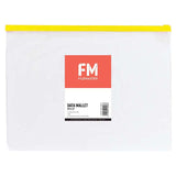 Clear B4 PVC data wallet with zip closure, business card holder, and easy visibility for efficient document organization.