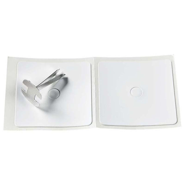 Codafile Pin Retainer Box 250 in white, designed for organizing documents with self-adhesive vinyl and single hole for binding.