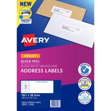 Avery J8163-25 inkjet labels, 14 per sheet, 99x38mm, smudge-free, eco-friendly, for easy organizing and crafting.