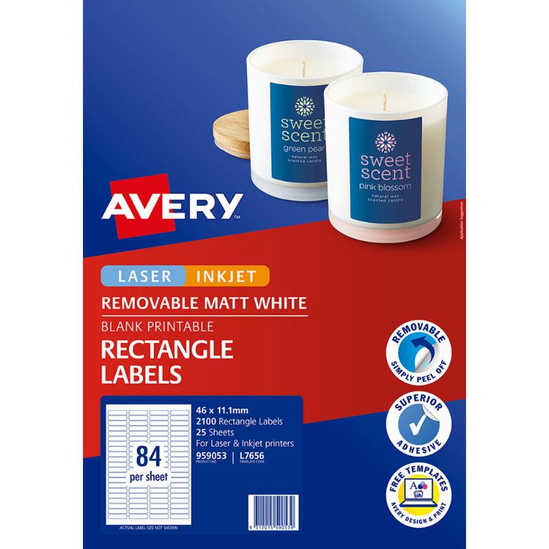 Avery Label L7656 Laser Inkjet 46x11.11m 84up 25 Sheets