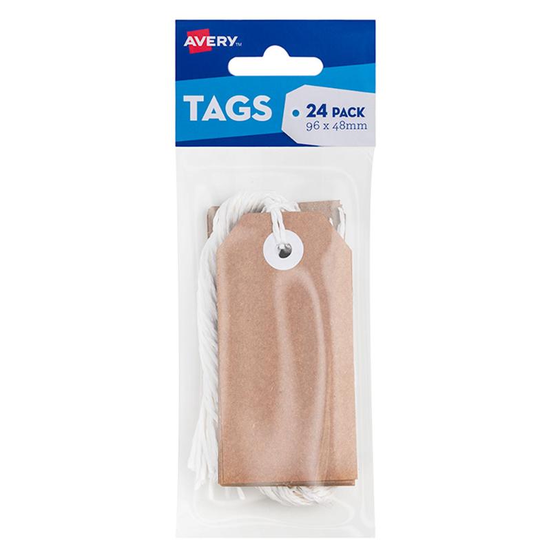 Brown kraft tags measuring 48x96mm, ideal for crafting, gift tagging, and labeling, featuring reinforced holes and twine.