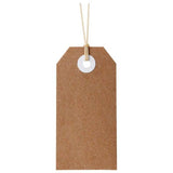 Brown Kraft tags in a 24 pack, measuring 48x96mm, ideal for gifting, labeling, and crafting with durable cardboard material.