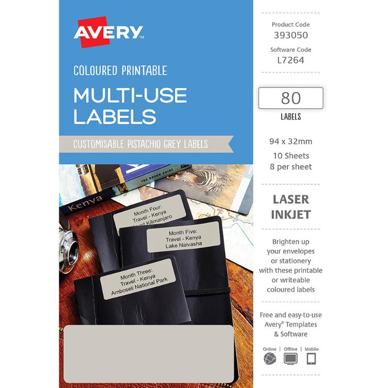 Avery Labels L7264 Pistachio 32x94 A5 8up 10 Sheets