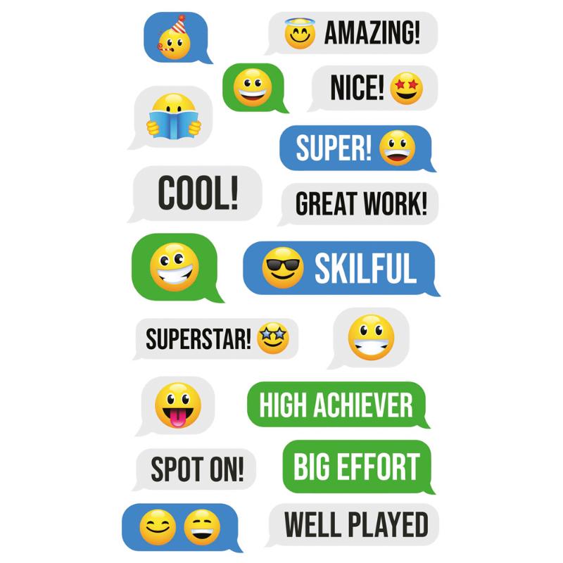 Vibrant 68-pack emoji merit stickers for rewarding children's achievements, promoting positive behavior at school and home.