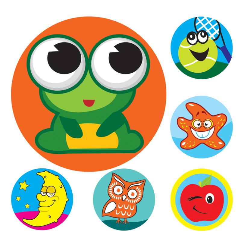 Colorful mini animal merit stickers, 13mm, pack of 800, perfect for rewarding children at home or in the classroom.