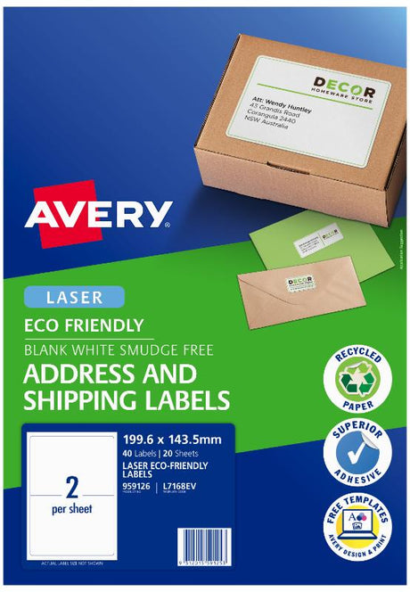 Eco-friendly address labels made from 100% recycled paper, perfect for sustainable organizing and labeling.