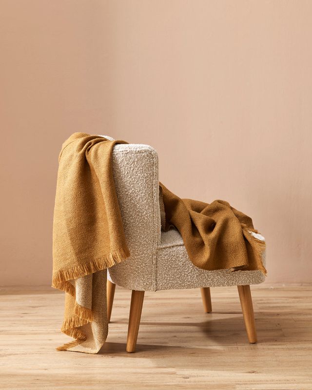 Chester Throw in Toffee, 125x150cm, made from 60% wool and 40% recycled polyester for stylish comfort and warmth.