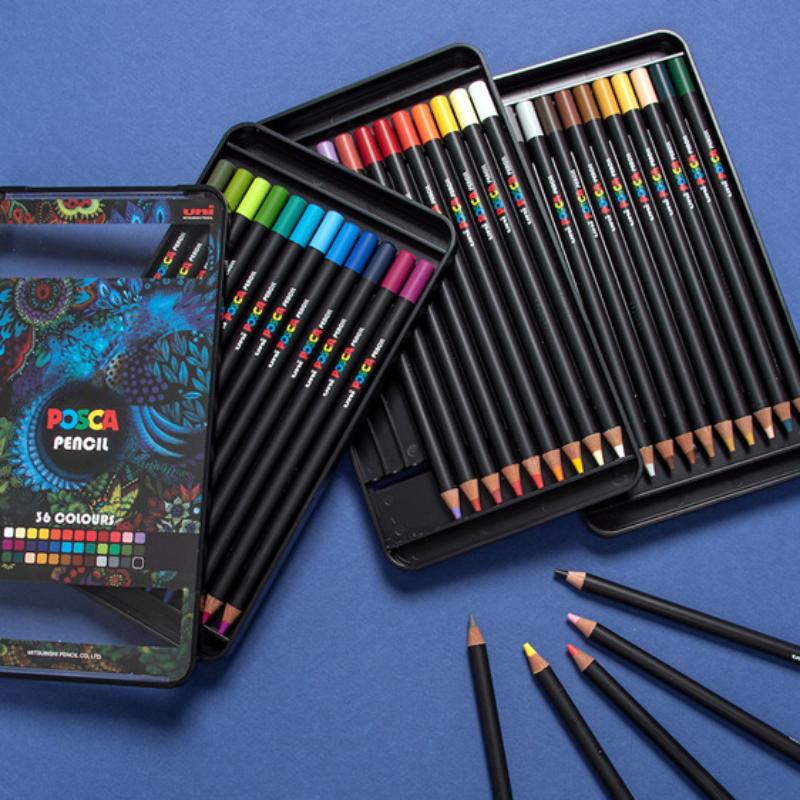 Vibrant Uni Posca Assorted Pencils Set of 36, perfect for artists with ultra-vivid colors and smooth application.