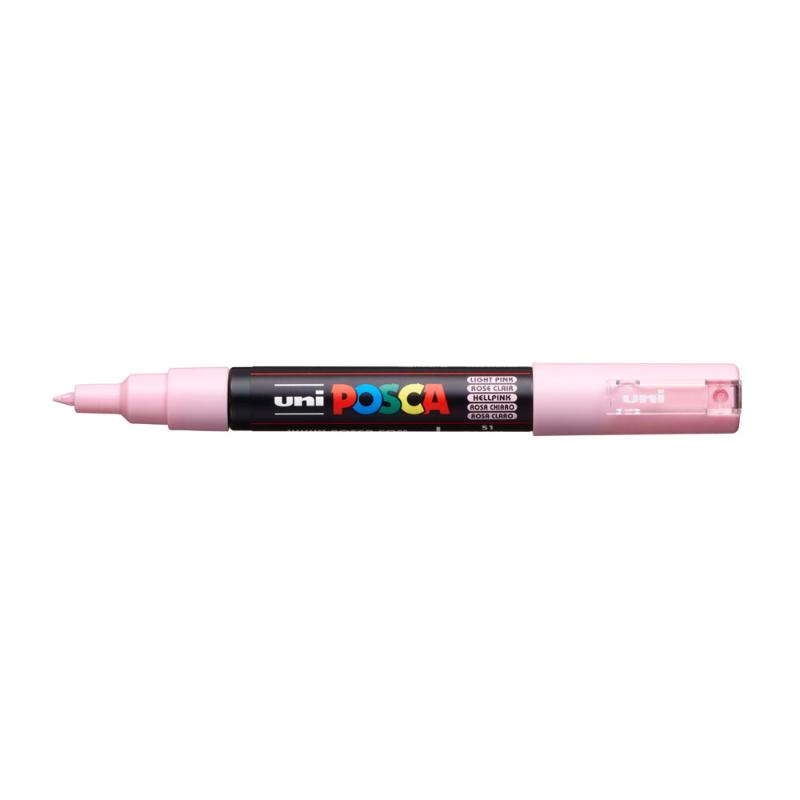 Light pink Uni Posca Marker 0.7mm with ultra-fine tip for precise detailing in art and crafts. Non-toxic and versatile.