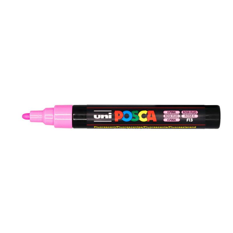 Uni Posca Marker 1.8-2.5mm Med Bullet Fluoro Pink PC-5M