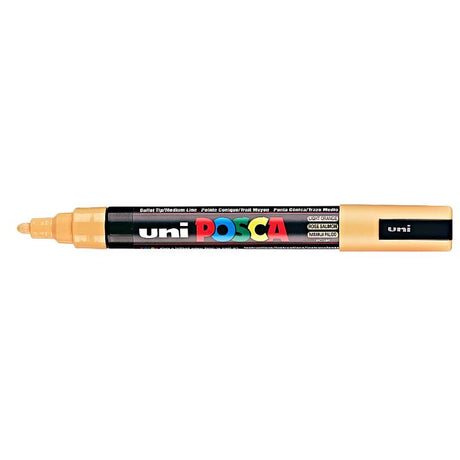 Light orange Uni Posca Marker 1.8-2.5mm, ideal for smooth application on various surfaces for artists and crafters.