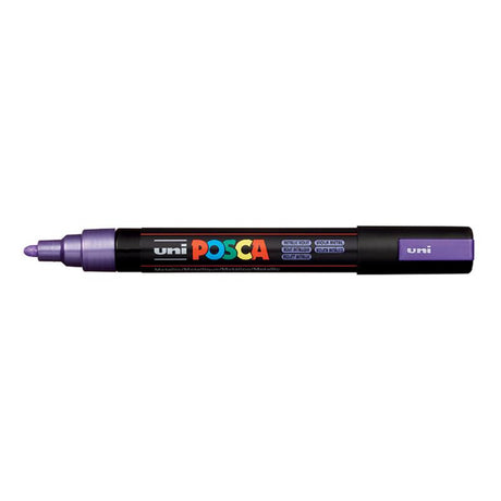 Metallic violet Uni Posca Marker with medium bullet tip, ideal for vibrant designs on various surfaces.