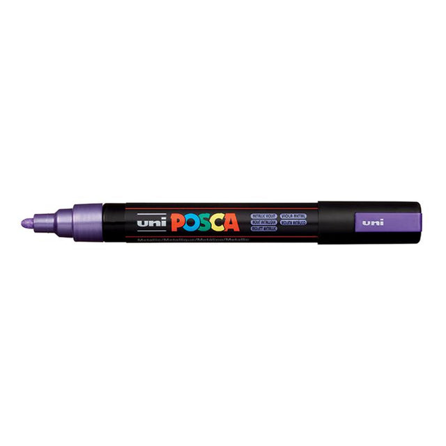 Metallic violet Uni Posca Marker with medium bullet tip, ideal for vibrant designs on various surfaces.