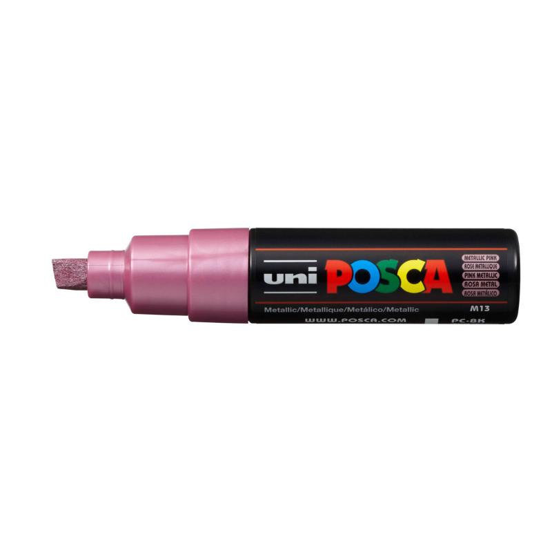 Uni Posca Marker 8.0mm Bold Chisel Metallic Pink PC-8K