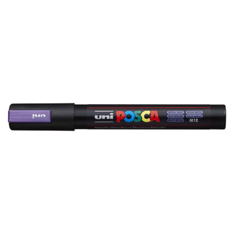 Metallic violet Uni Posca Marker with 8.0mm chisel tip for vibrant, versatile artwork on various surfaces.