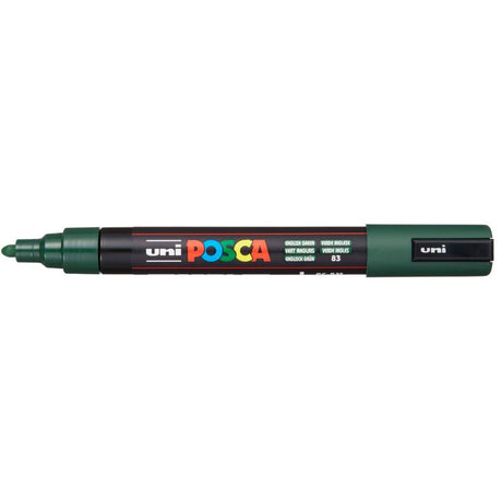 Vibrant English Green Uni Posca Marker 1.8-2.5mm, ideal for precise and consistent artwork on various surfaces.