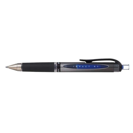 Uni-ball Signo Gel Impact 1.0mm retractable blue pen with ergonomic grip for bold, smooth writing and vibrant, lasting ink.