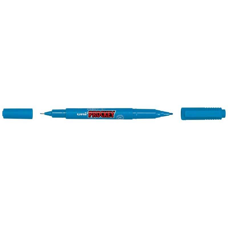 Uni Prockey Marker Dual Tip 0.4/0.9mm Light Blue PM-120