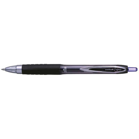 Uni-ball Signo 207 Retractable Gel Pen in blue, 0.7mm tip, ergonomic grip, and quick-drying ink for smooth, precise writing.