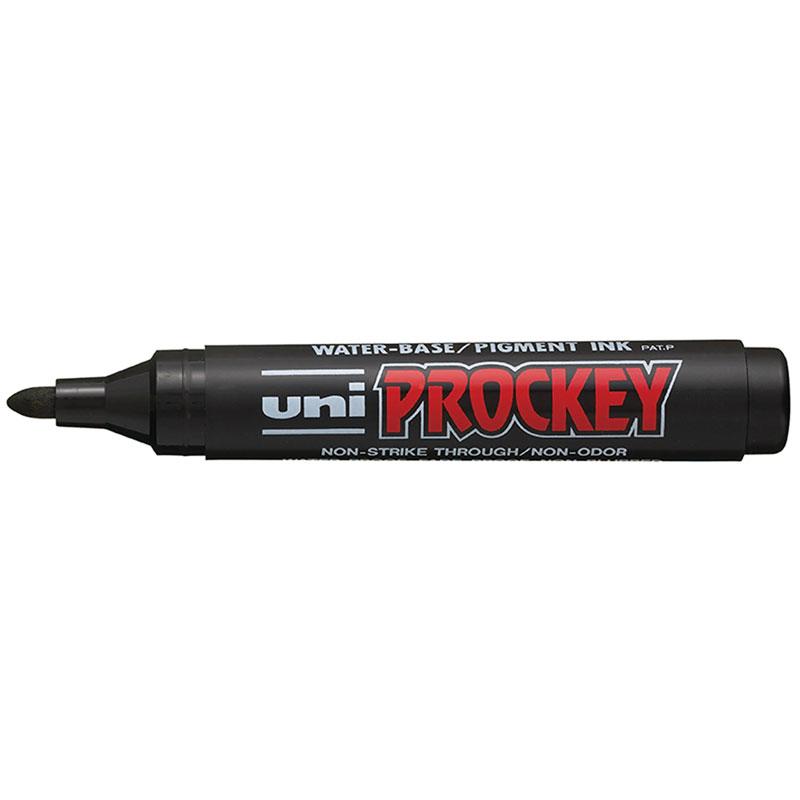 Uni Prockey Marker PM-122 with 1.2mm bullet tip, black ink, eco-friendly, perfect for crafting and detailed writing.